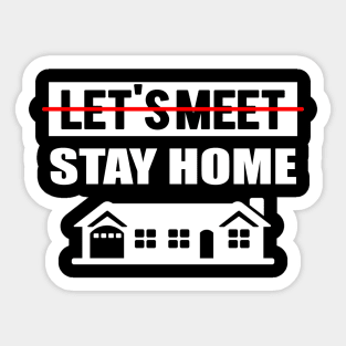 Simple Stay Home Typography Design Sticker